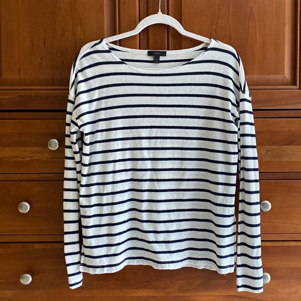 Cream and navy stripped shirt